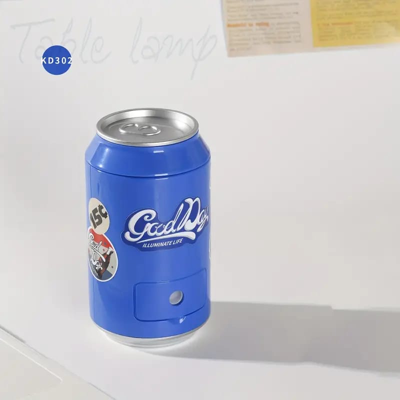 Soda Can Shape LED Desk Lamp with Built-In Sharpener for Kids