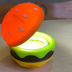 Burger Delight: Folding LED Night Lamp for Kids