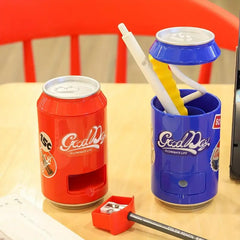 Soda Can Shape LED Desk Lamp with Built-In Sharpener for Kids